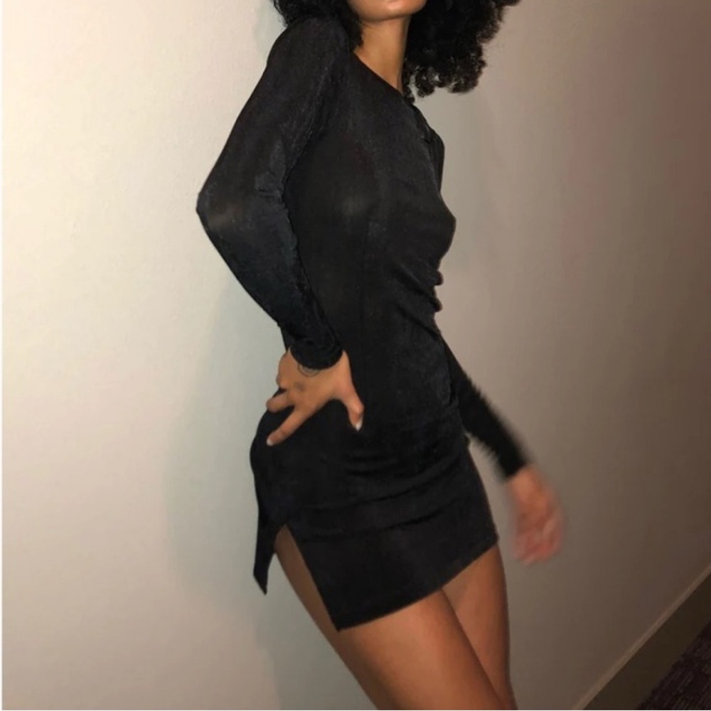 Lioness Sheer Backless Slit Dress (size small!)